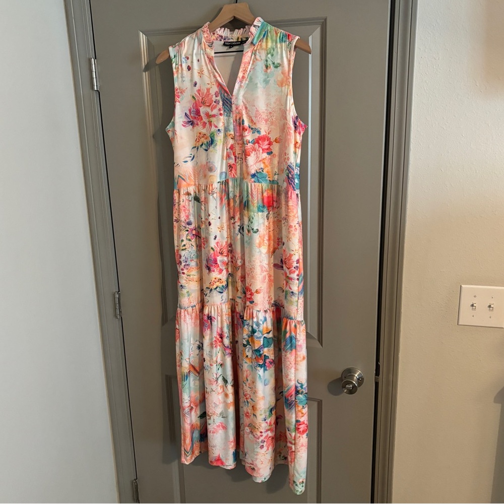 Tolani Collection Sleeveless Maxi Dress Colorful Floral Size Medium